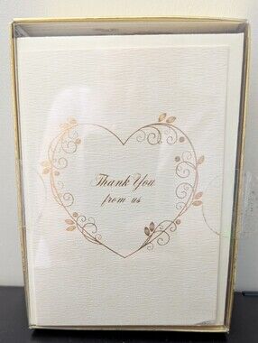 Elegant Gold Heart Thank You Cards